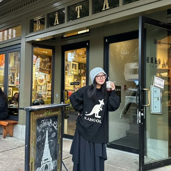 Kangol Black Wool Oversized Sweater - Picture 3 of 4